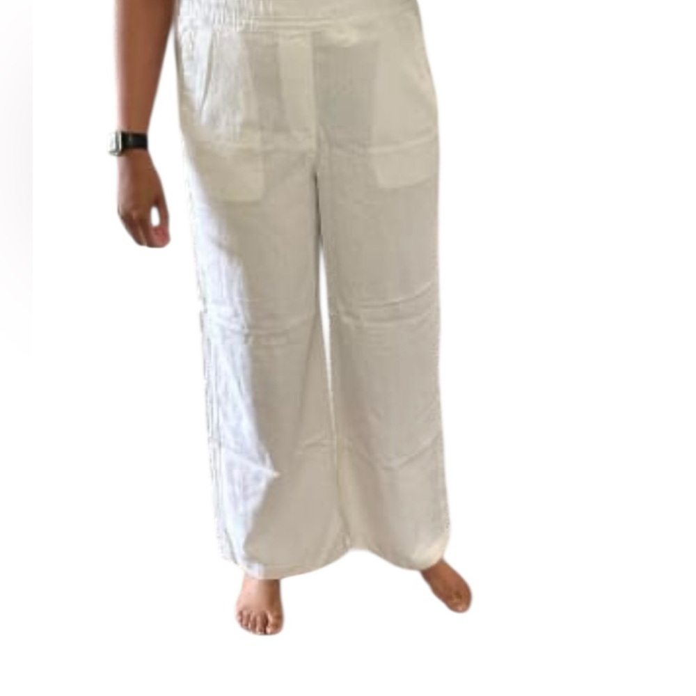 Old Navy White Resort Wide Leg Cotton Pants L